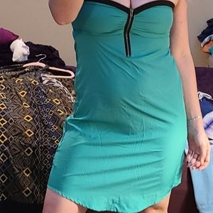Roxy teal strapless mini dress size Medium
